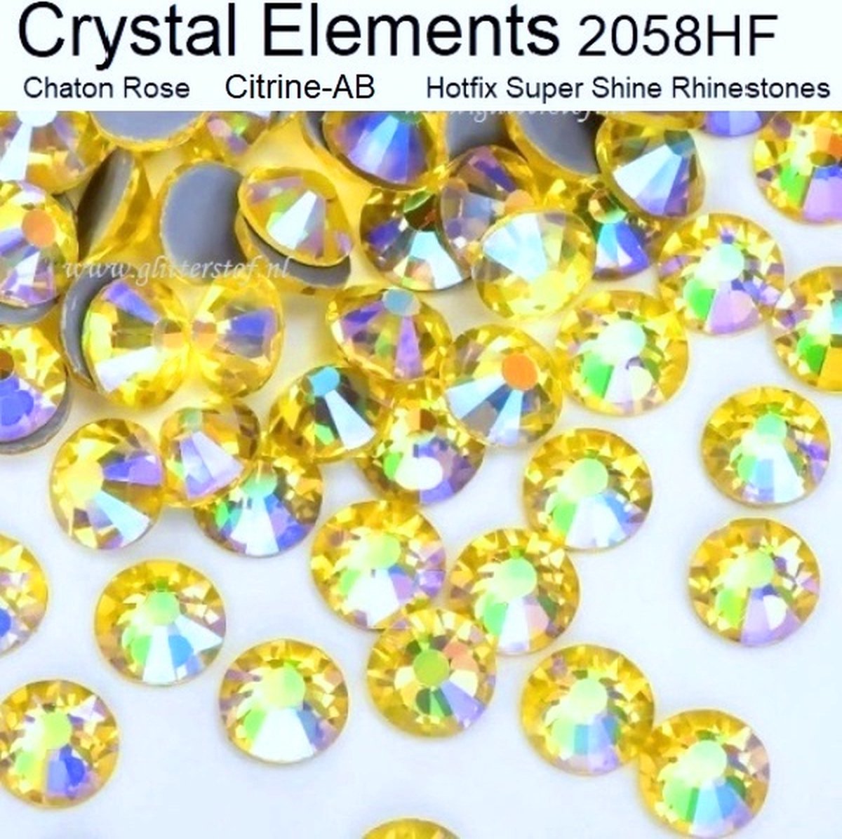 Strass steentjes | Citrine-AB | SS10 (2,70-2,90mm) 1440st (10 Gross) | Crystal Elements Super kwaliteit | Rhinestones Hotfix Flatback | Super Glitter steentjes